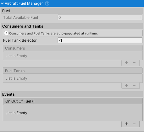 AircraftFuelManager inspector.