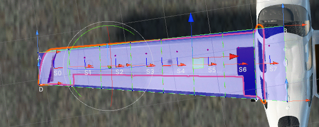 A wing ''Airfoil'' that has previously been set up.