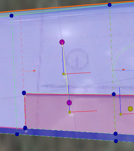 Properly adjusted slicing point. Note that the edge of the control surface (aileron) and the slicing point match perfectly. There is in-built snapping that helps with this.