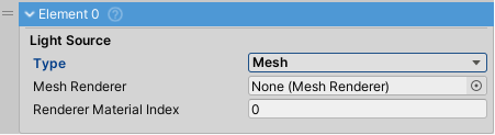 LightSource with "Mesh" option selected.