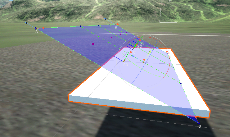 'Airfoil' position and rotation adjusted independently of the parent 'Transform' using the 'Airfoil' position and rotation handles.