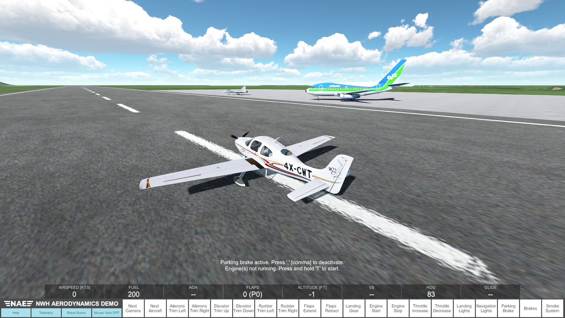 Main demo scene with multiple aircraft.