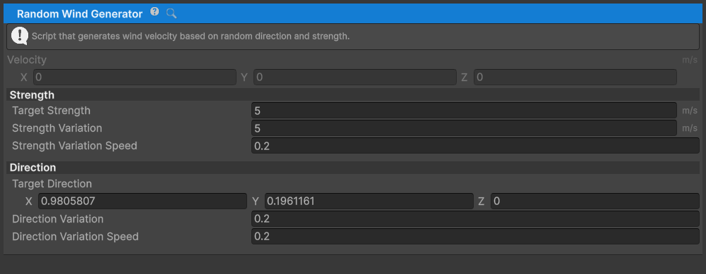 RandomWindGenerator inspector