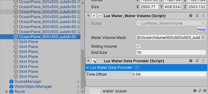 LUX water data provider setup.