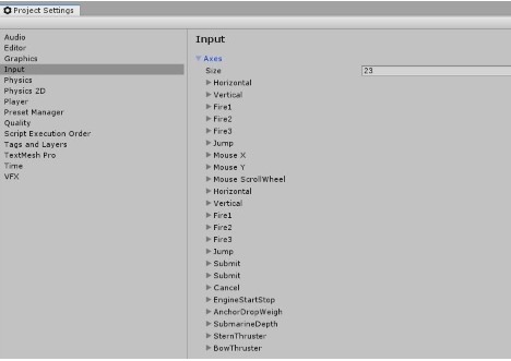 Example input settings after adding the bindings.