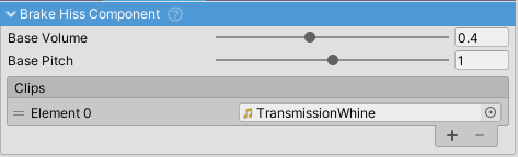 AirBrakeComponent inspector.