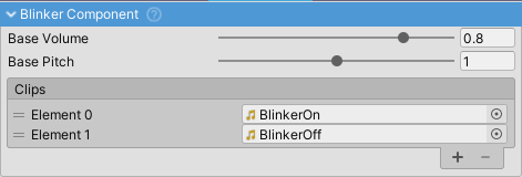 BlinkerComponent inspector.
