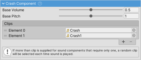 CrashComponent inspector.
