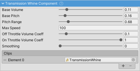 TransmissionWhineComponent inspector