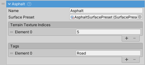 SurfaceMap inspector.