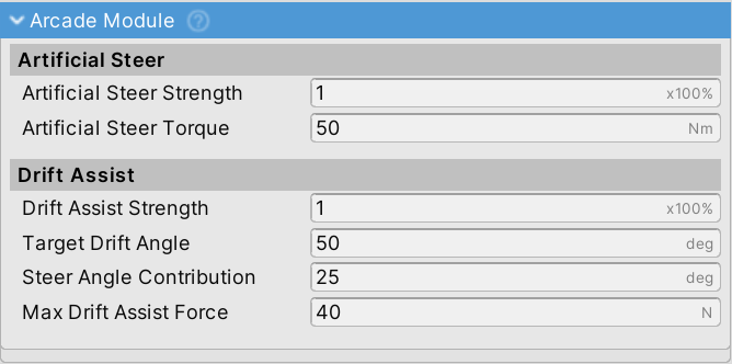 ArcadeModule inspector.