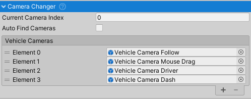 CameraChanger inspector.