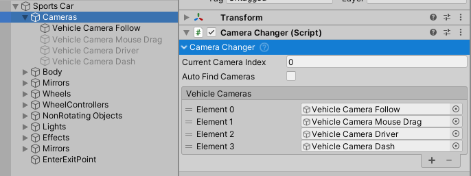 Example CameraChanger setup.