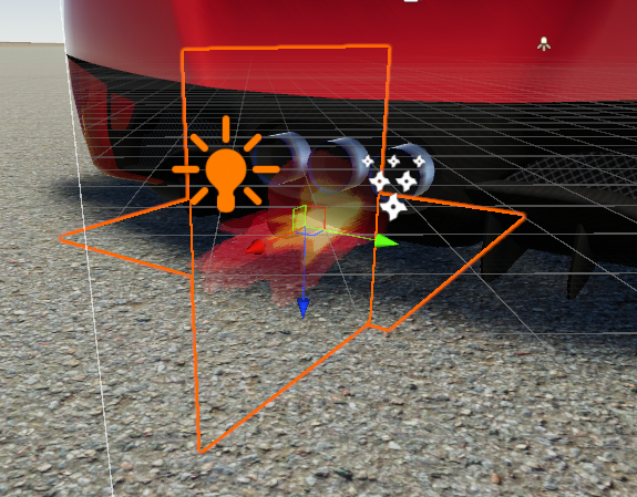 Two perpendicular quads with flame sprites.