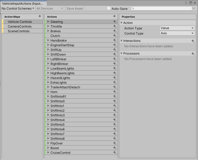 Default InputActions.