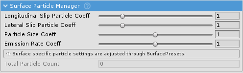 SurfaceParticleManager inspector.