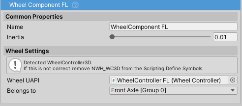 WheelComponent inspector