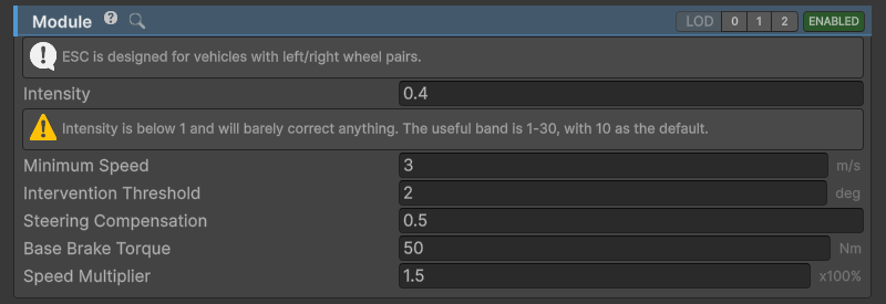ESC module inspector.
