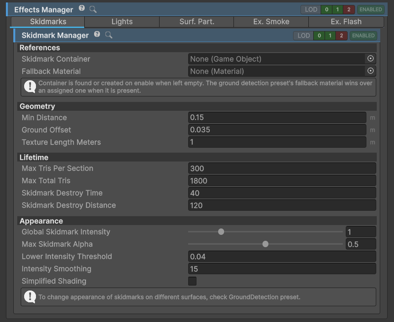 EffectsManager menu.