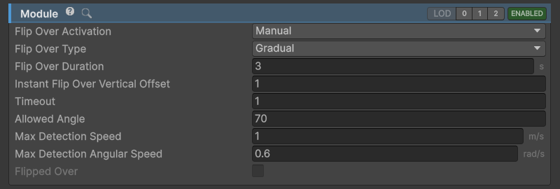 FlipOver module inspector.