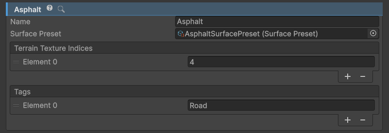 SurfaceMap inspector.