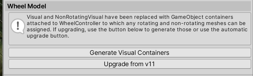 Upgrade from v11 button